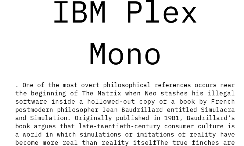 IBM Plex Mono Font