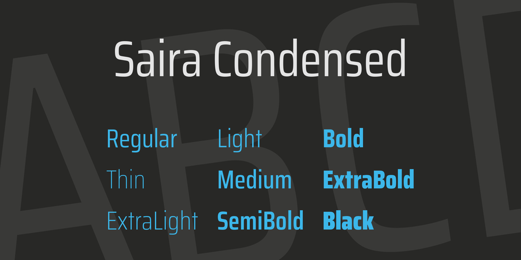 Saira Extra Condensed Font