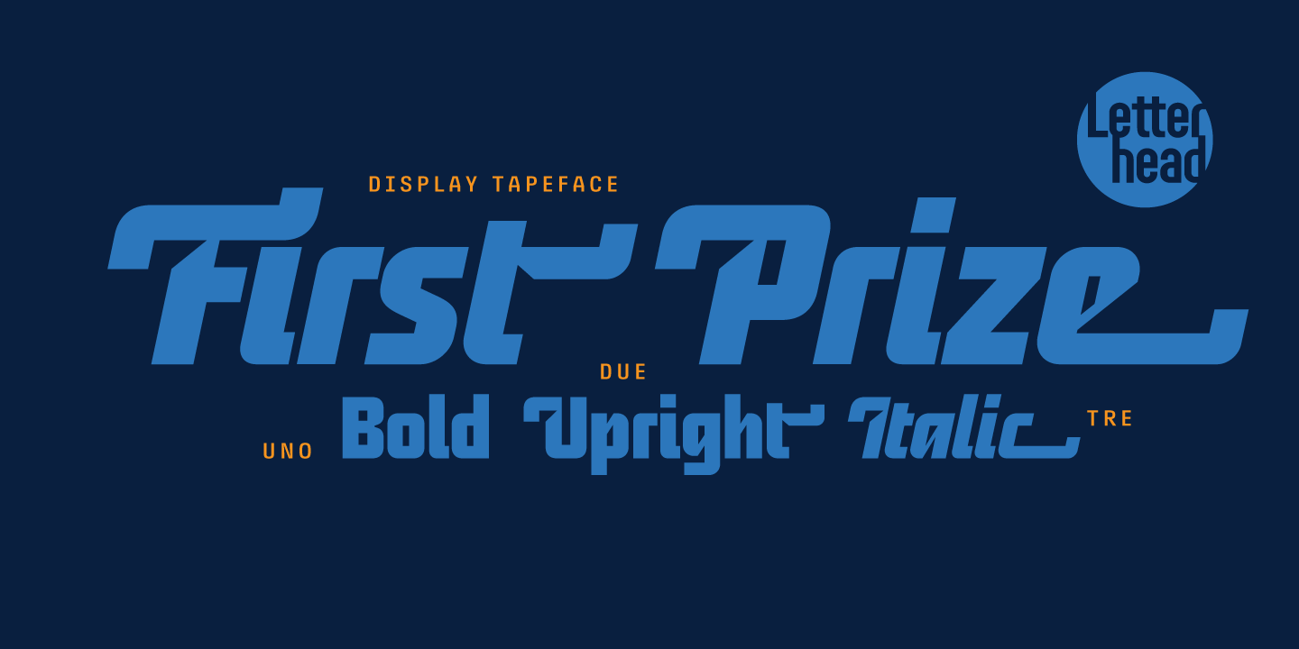 First Prize Bold Italic. First Prize. First font.