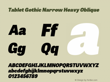 Tablet Gothic Narrow Font