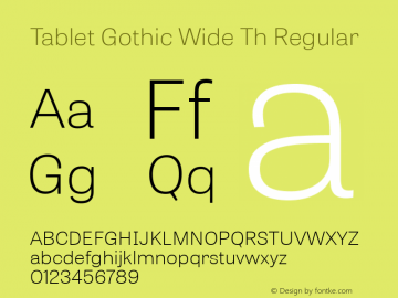 Tablet Gothic Wide Font