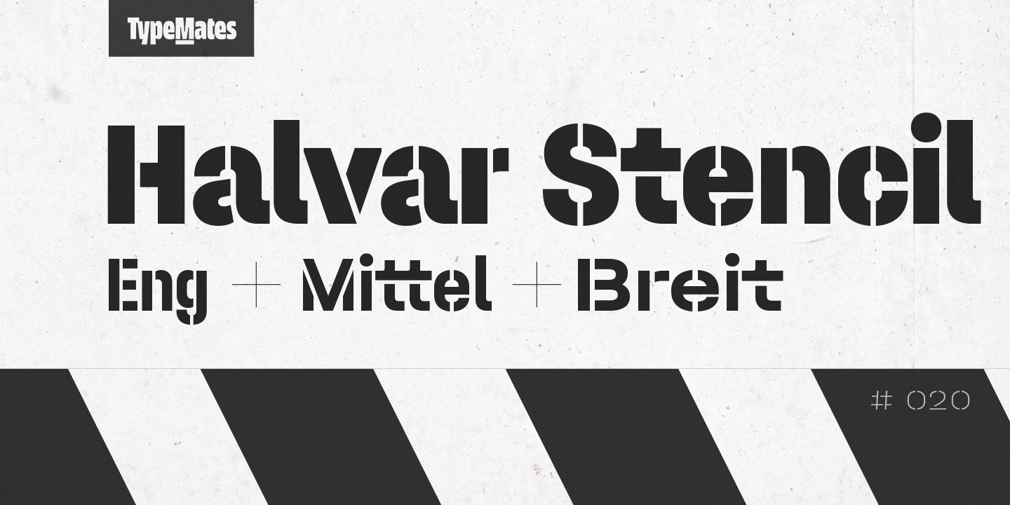 Halvar Stencil Breitschrift Font