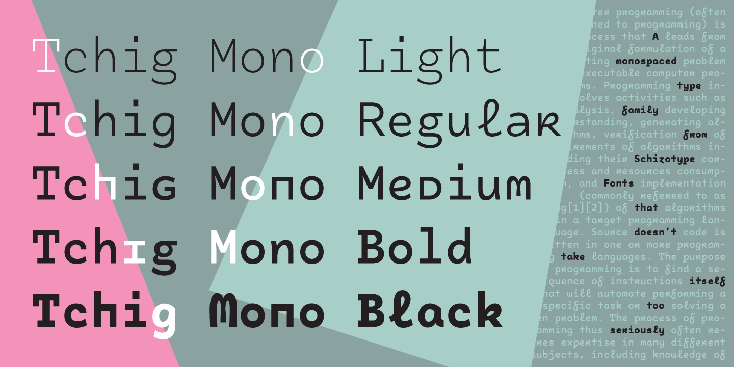 Tchig Mono Font
