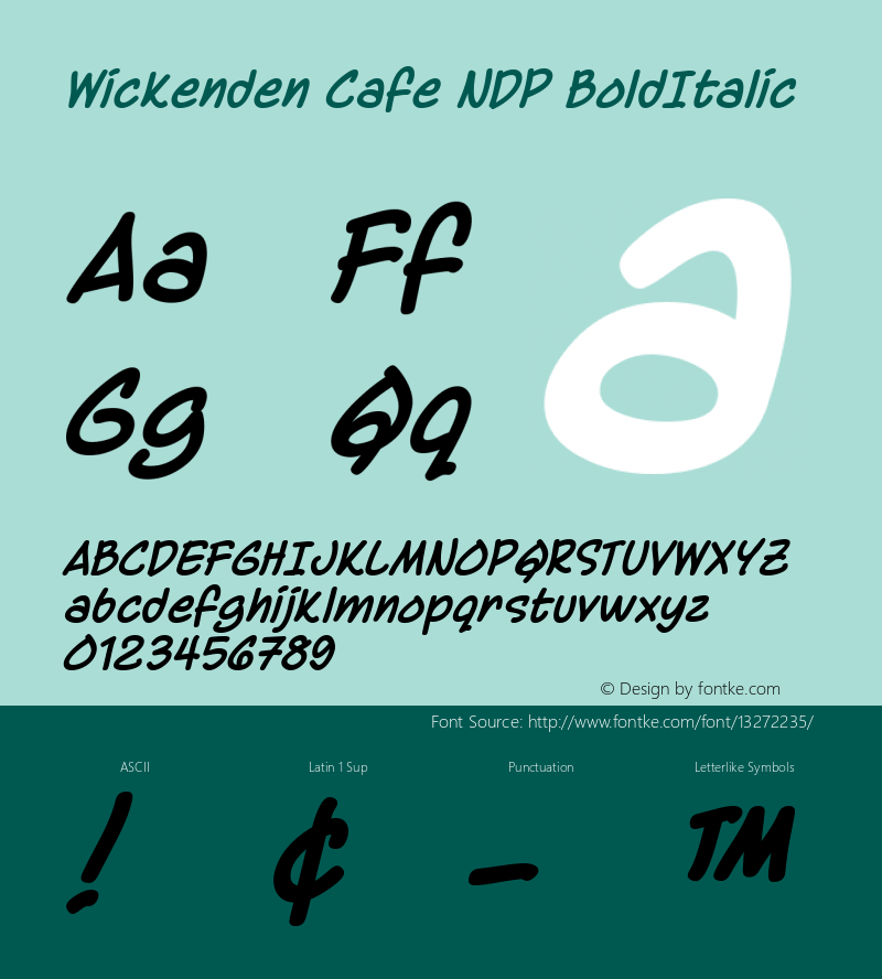 Wickenden Cafe NDP Font