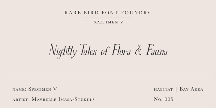 Rare Bird Specimen Font
