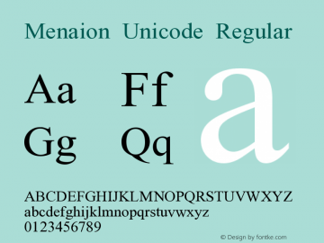 Menaion Unicode Font