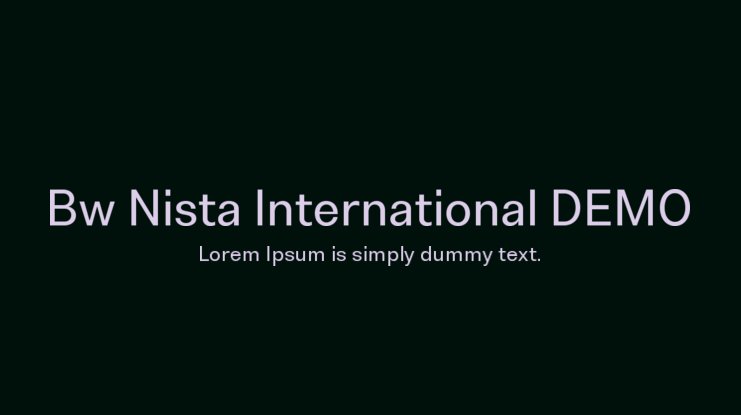Bw Nista International Font