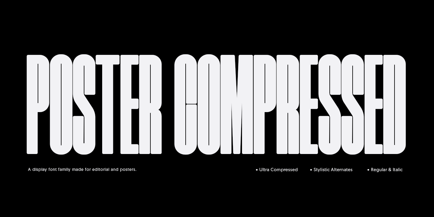 Compress Letters Poster Compressed Font