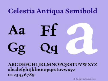 Celestia Antiqua Font