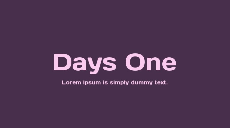 Days One Font
