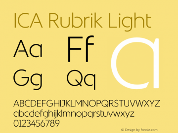 ICA Rubrik Skiss Font