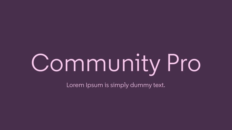 Community Pro Font