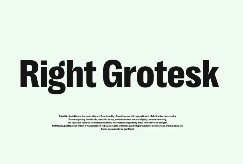 Right Grotesk Small Font