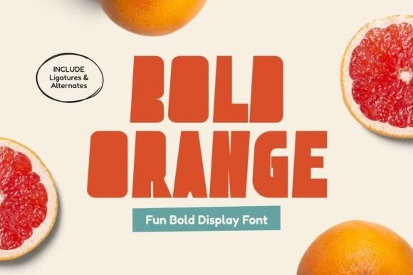 Bold Orange Font