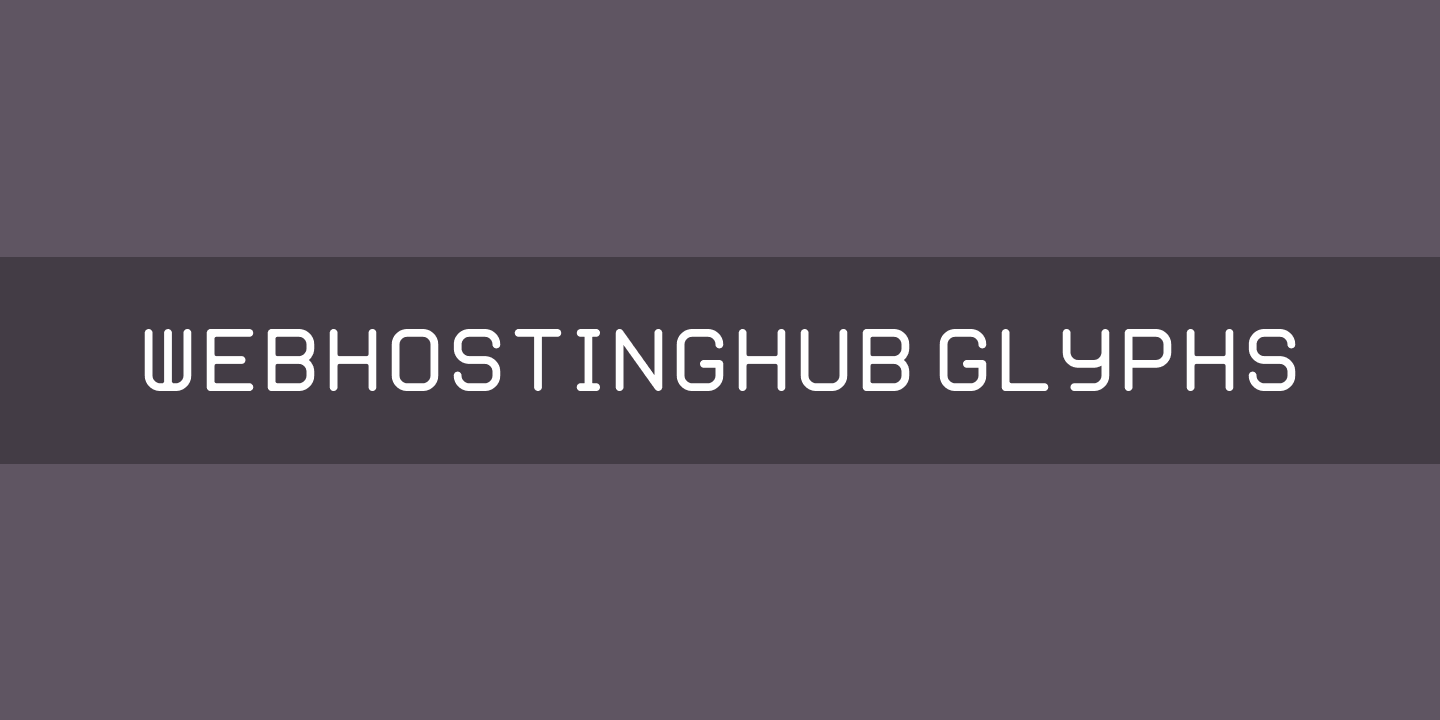 WebHostingHub Glyphs Font