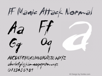 PF Manic Attack Font
