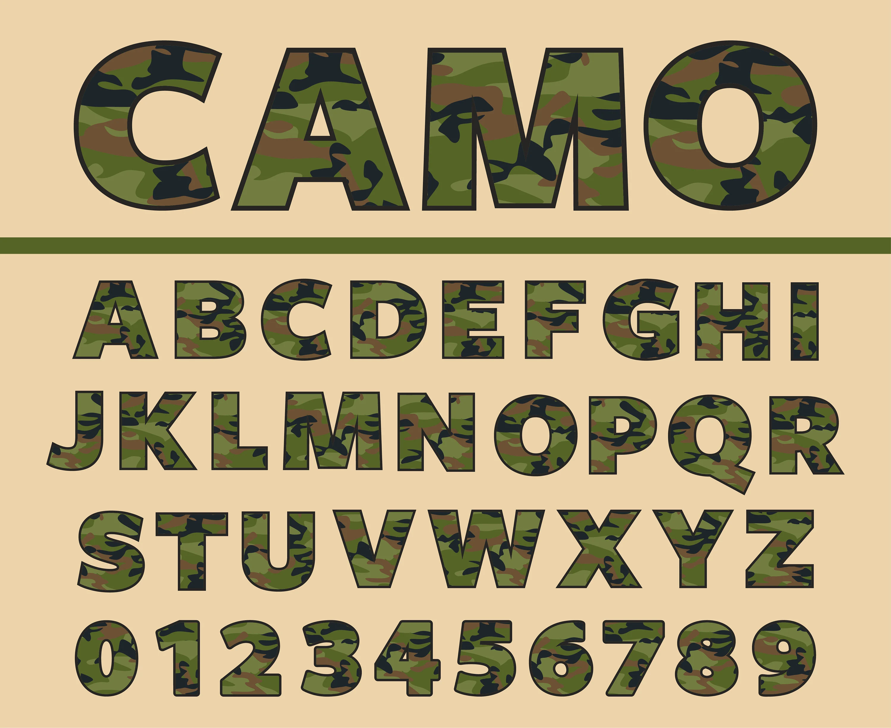 Camouflage font preview image #1