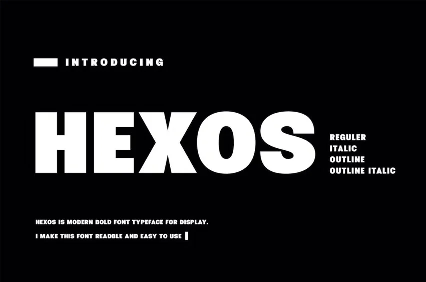 Hexos font preview image #1