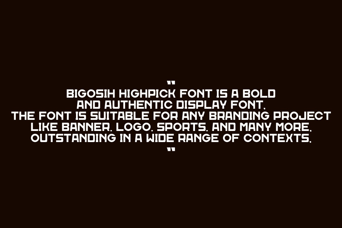 Bigosih Highpick font preview image #5