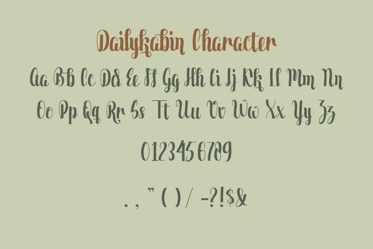 Dailykabin font preview image #4