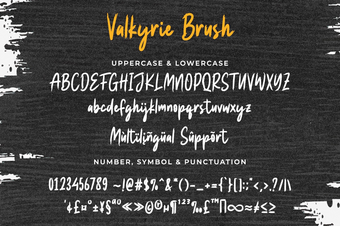 Valkyrie Brush font preview image #1