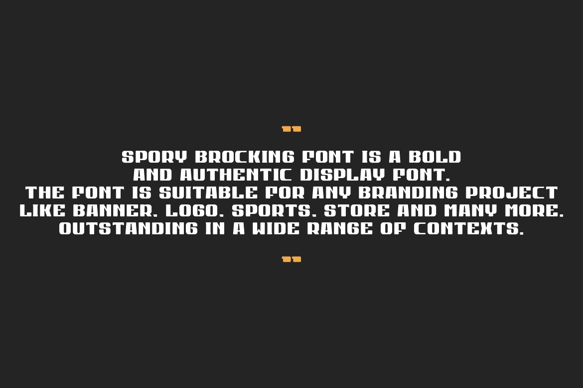 Spory Brocking font preview image #1