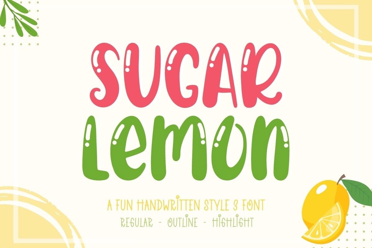 Sugar Lemon font preview image #5