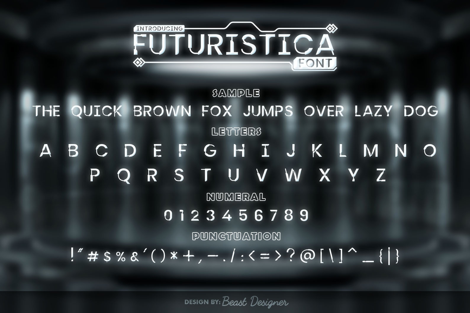 Futuristica font preview image #1