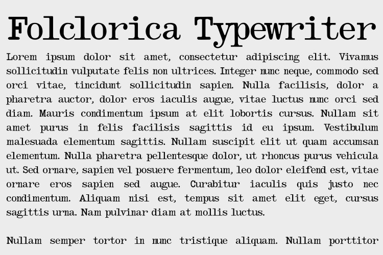 Folclorica Typewriter Font