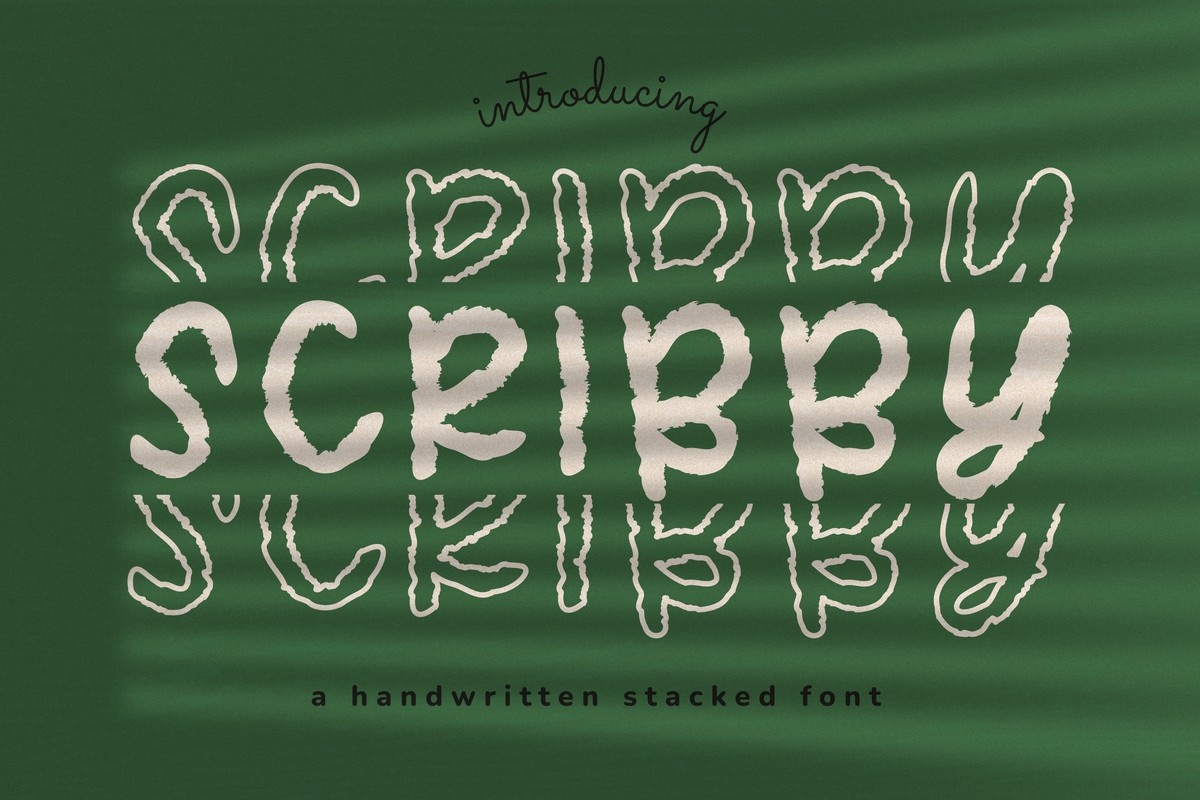 Scribby Stacked Font