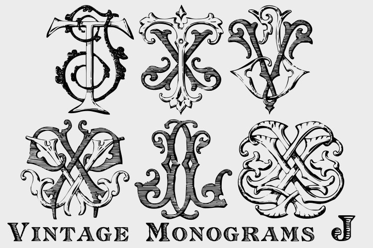 Monocracy Vintage Monograms J Font