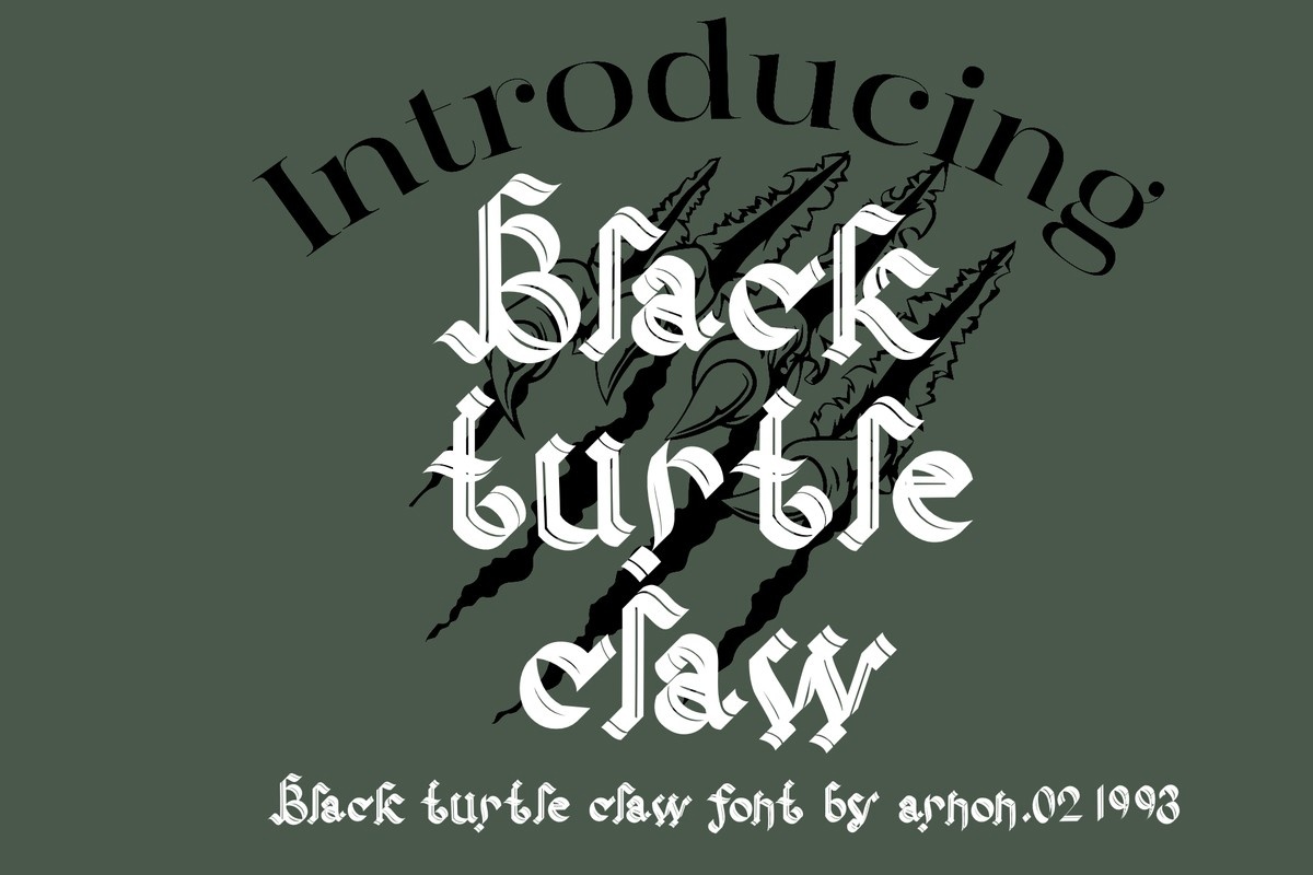 Black Turtle Claw Font