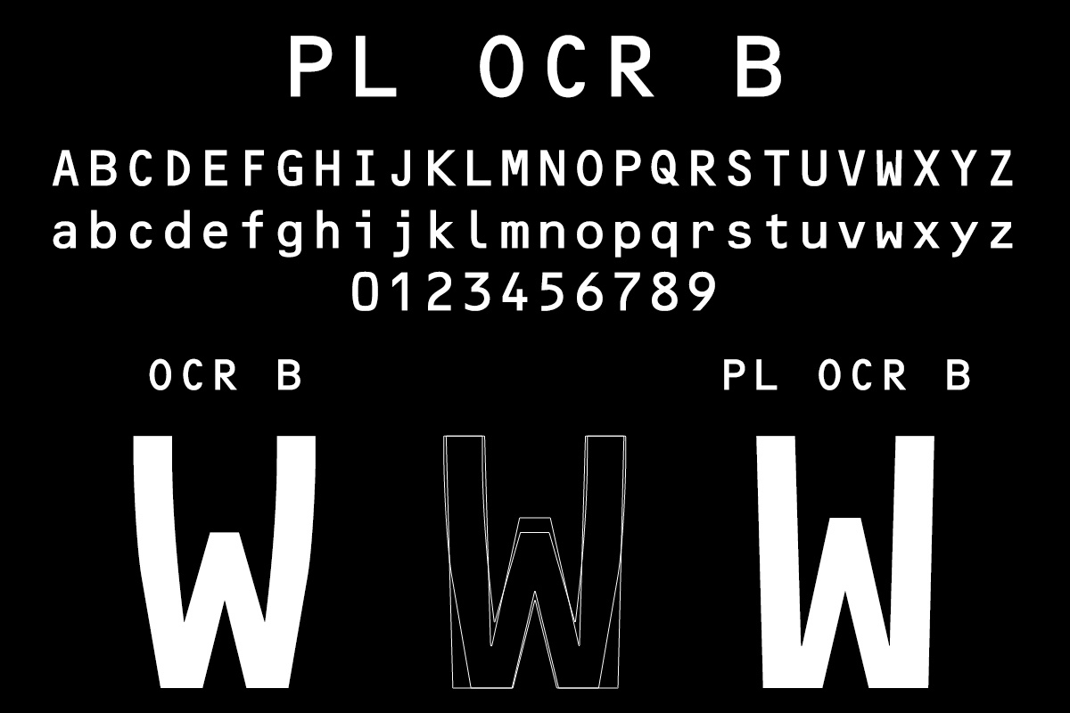 PL OCR B Font