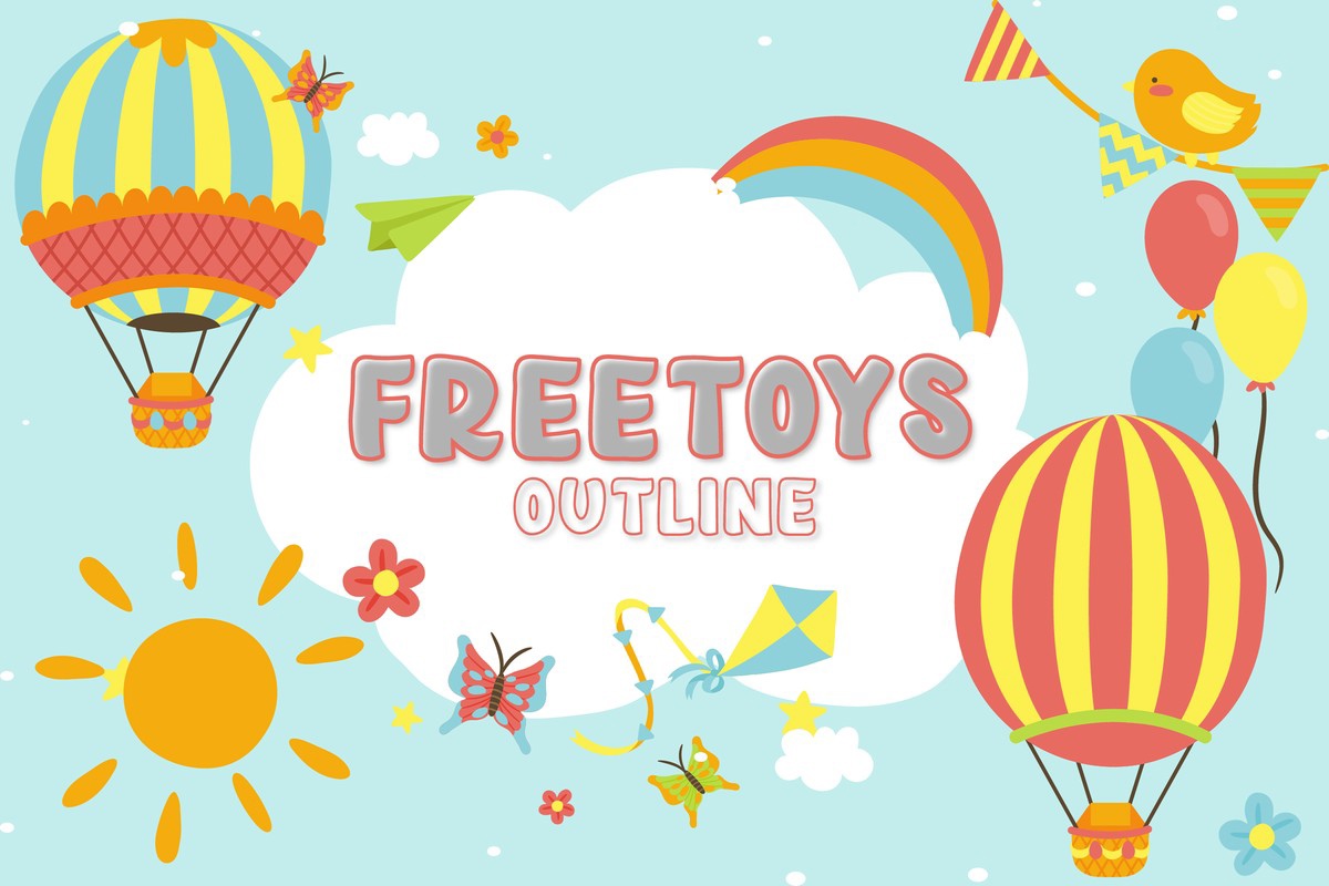 Freetoys Outline Font