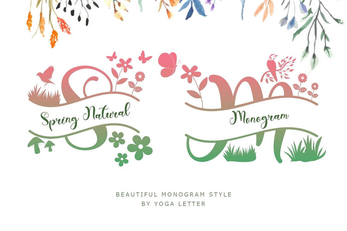 Spring Natural Monogram Font