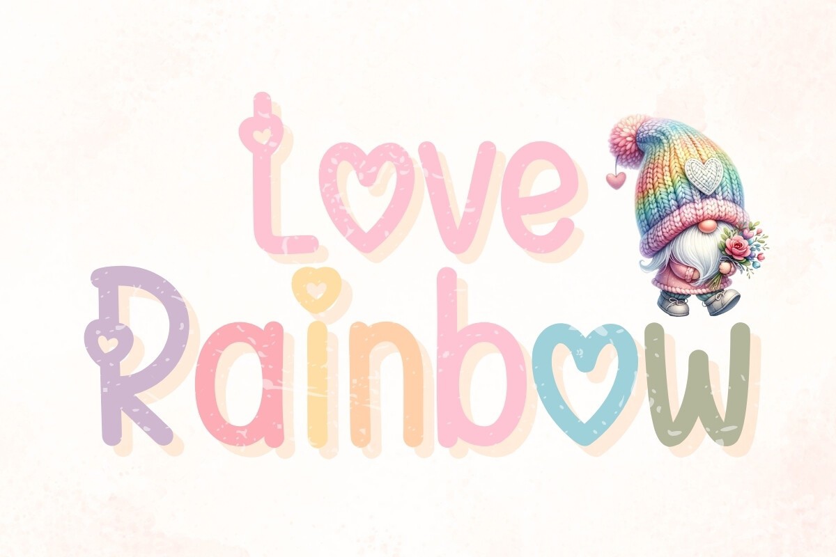 Love Rainbow Font