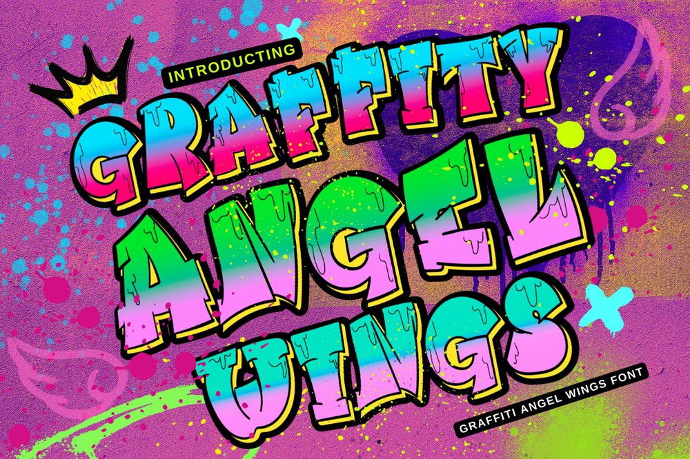 Graffiti Angel Wings Font