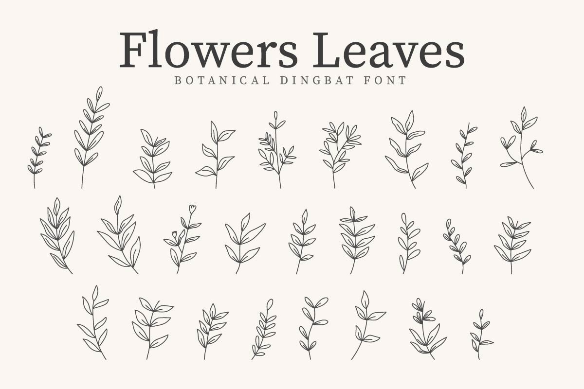 Flowers Leaves Font
