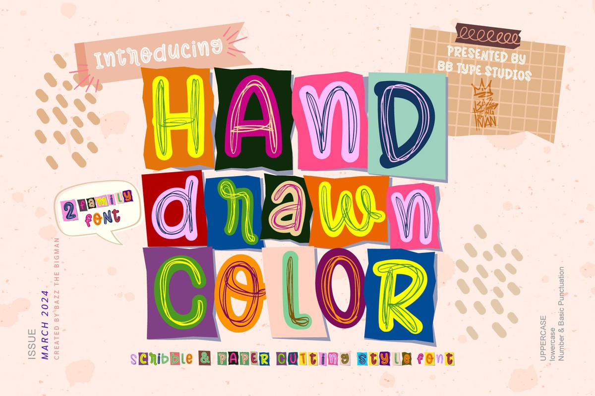 Hand Drawn Color Font
