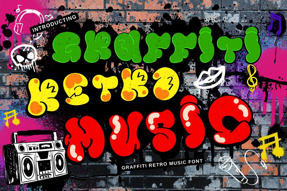 Graffiti Retro Music Font