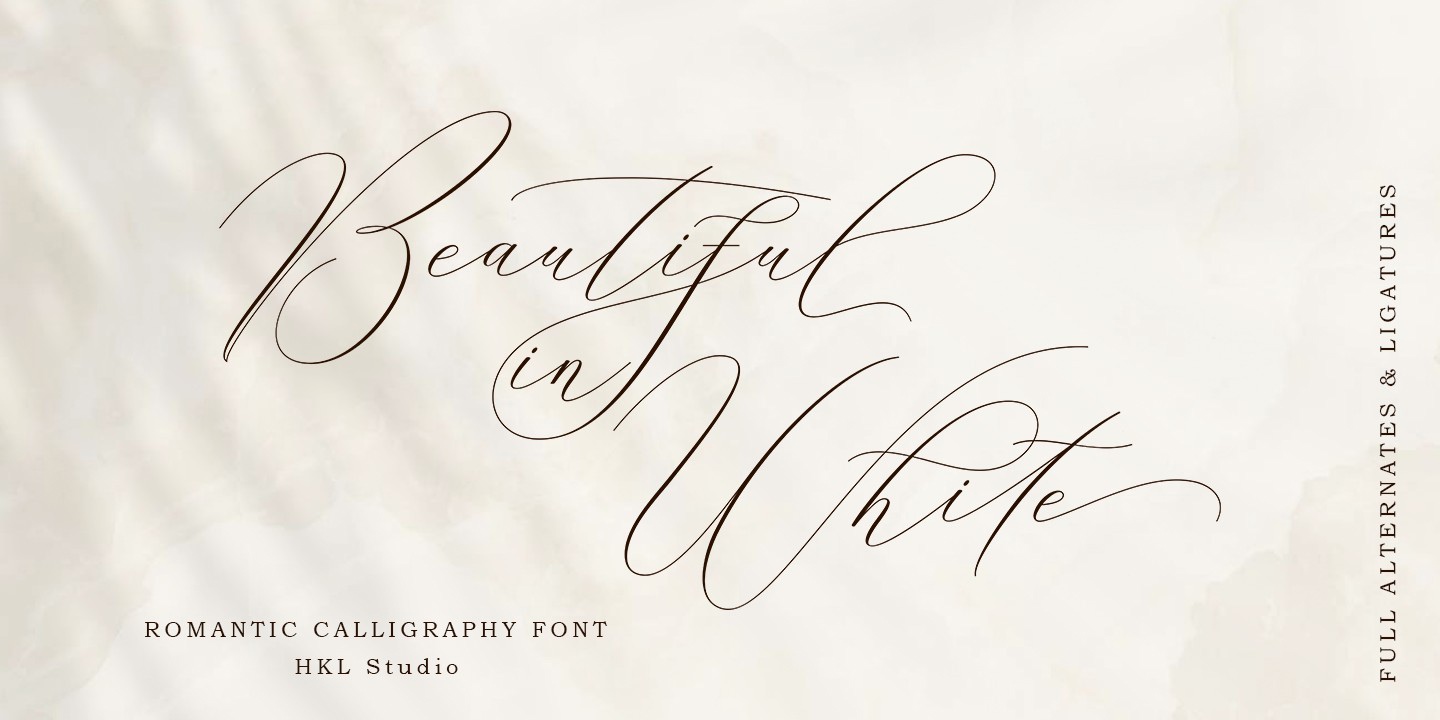 Beautiful in White Font