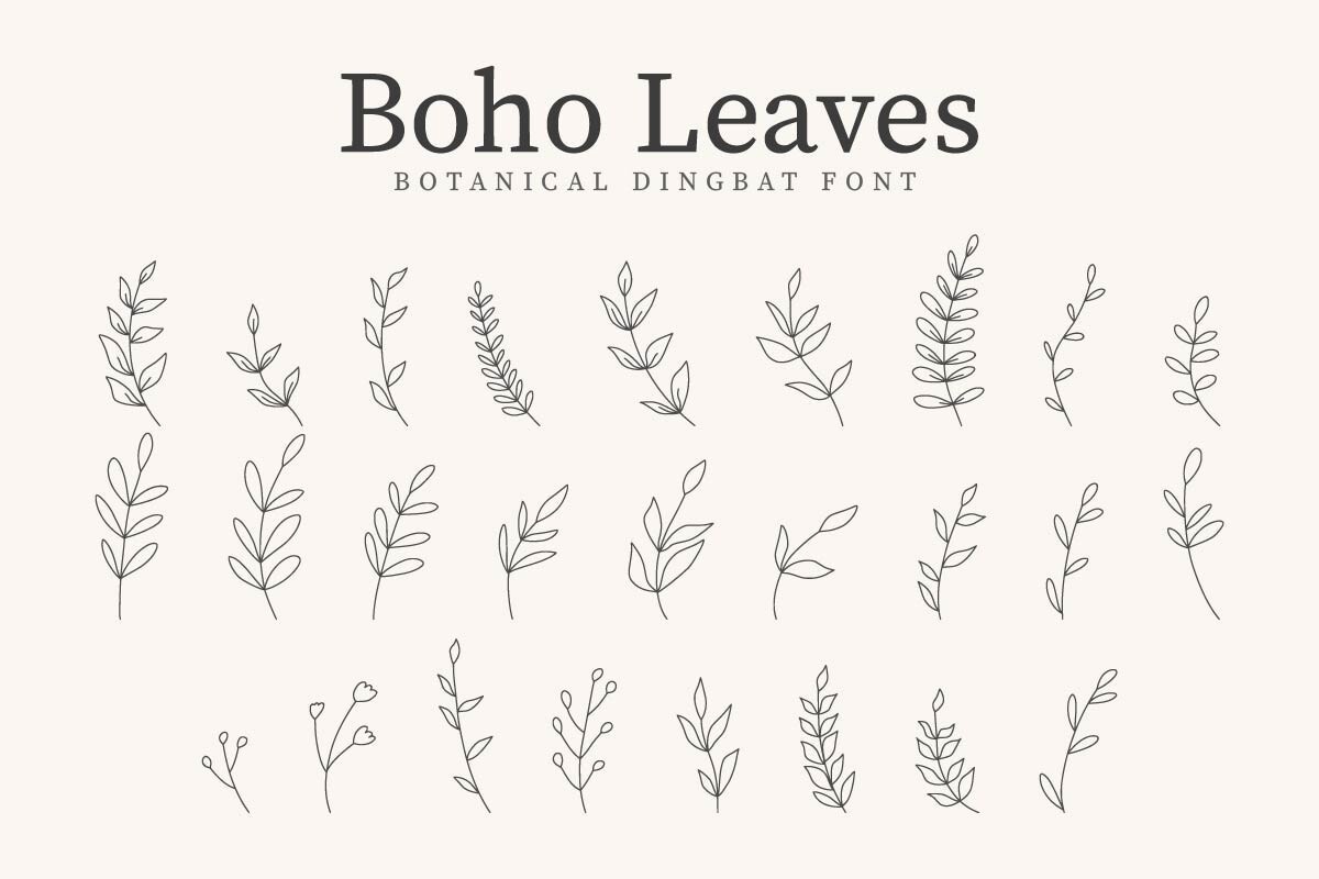 Boho Leaves Font