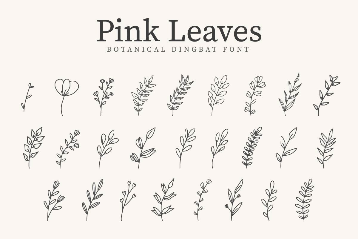 Pink Leaves Font