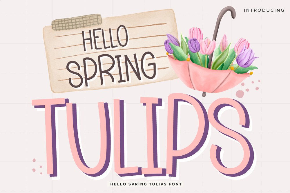 Hello Spring Tulips Font