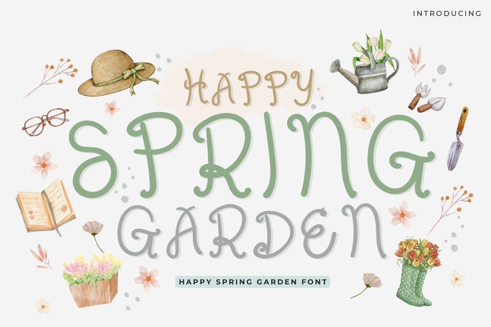 Happy Spring Garden Font