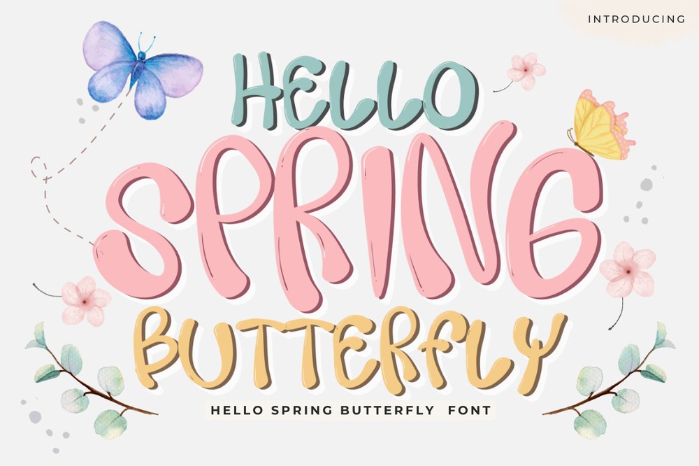 Hello Spring Butterfly Font