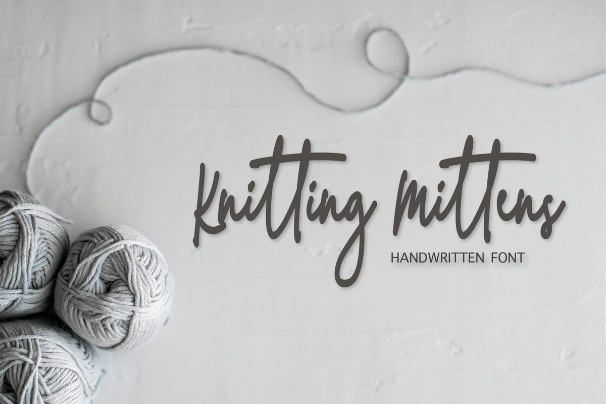 Knitting Mittens Font