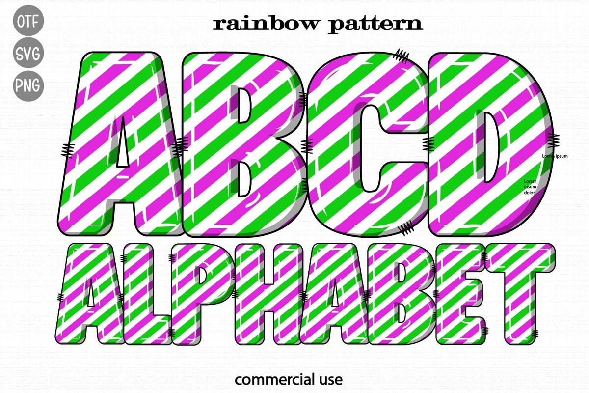 Rainbow Pattern Font