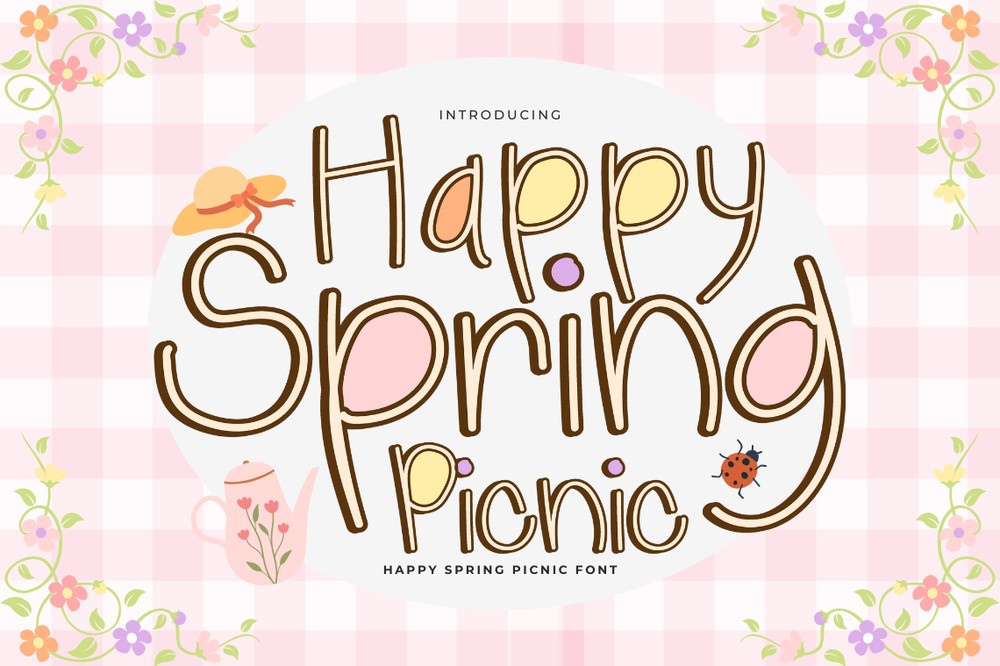 Happy Spring Picnic Font