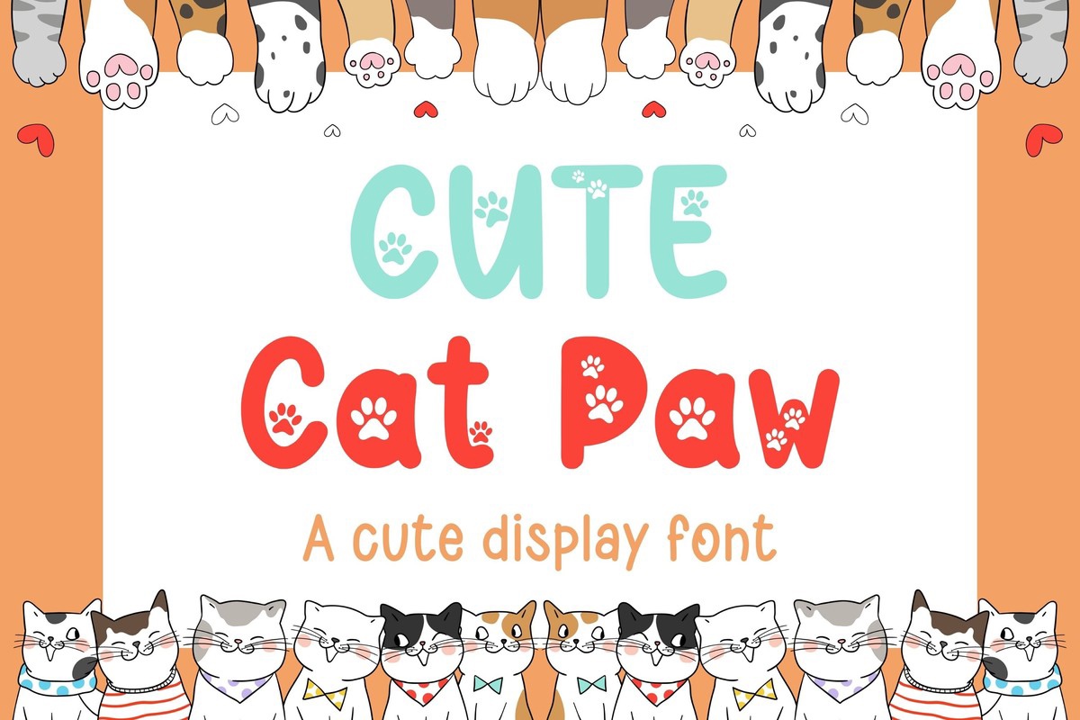 Cute Cat Paw Font